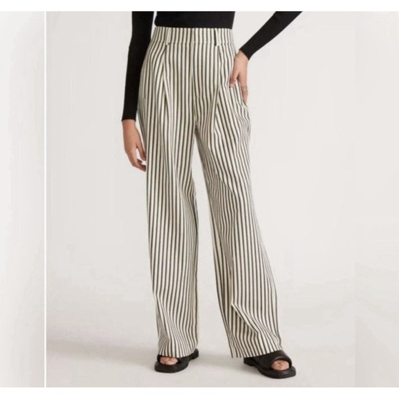Everlane Pants - EVERLANE The Way High Drape Pant Ombré Striped Size 2 Pleated Front‎ Career Prep
